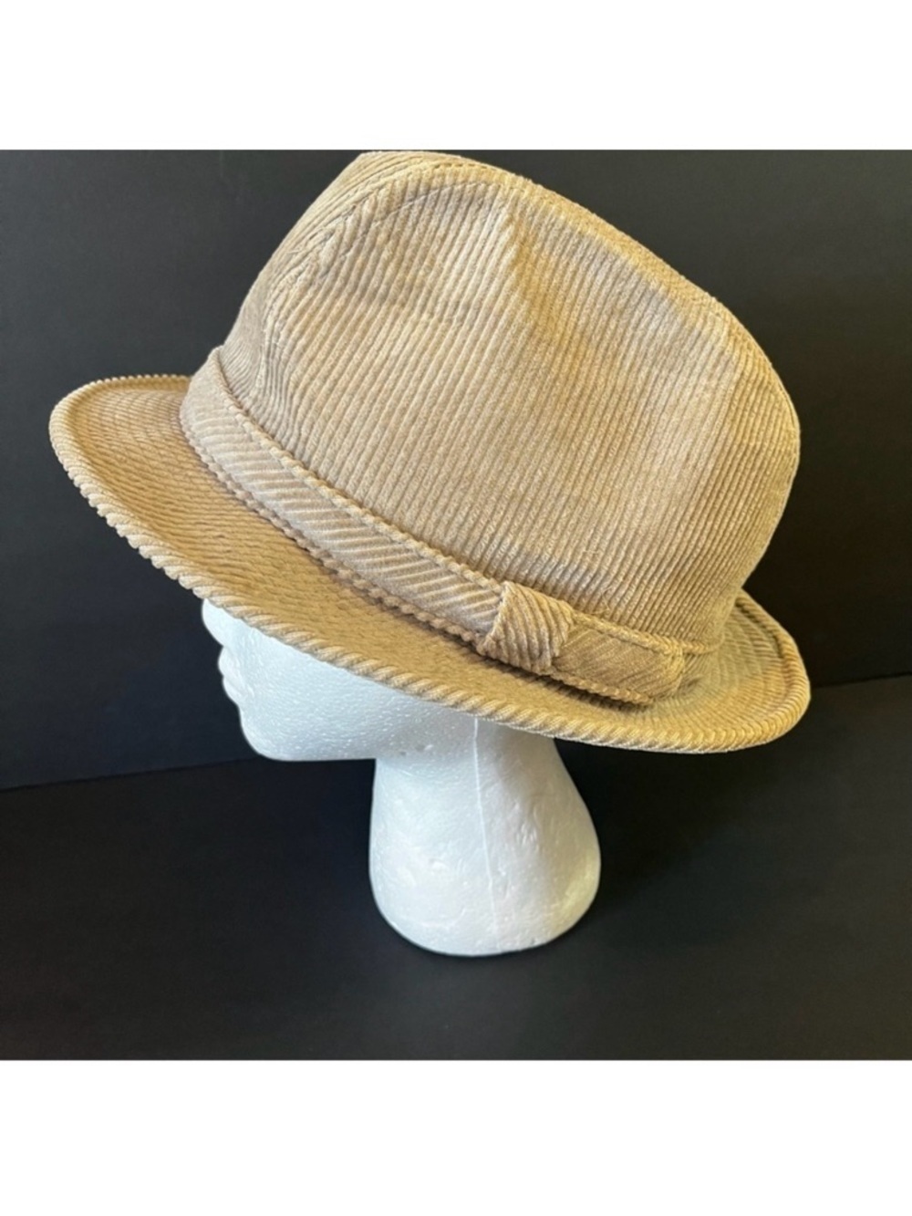 Share Dorfman Pacific Mens Fedora Corduroy Tan Sz 7 1/4 - 7 3/8 Classic Timeless